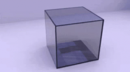 a box shaped like it has squares on the bottom of it