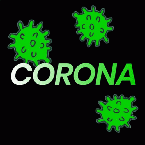 the word corona painted on green on a black background