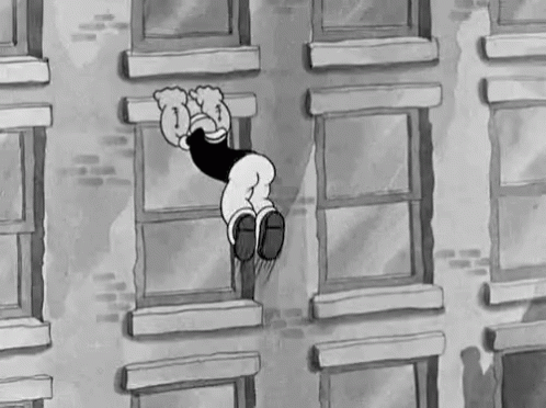 the cartoon dog is on the open door of his house