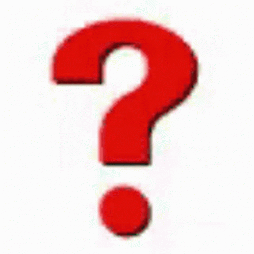 a blue question mark with no eyes on a white background