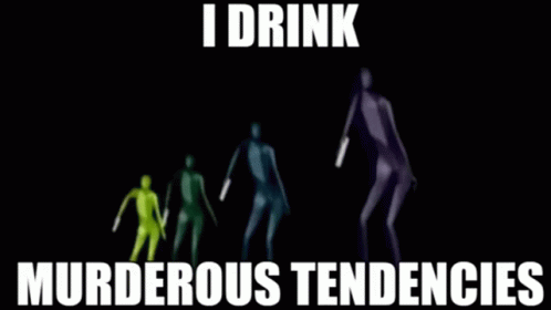 a series of animated images, showing several human shapes, with the caption'i drink '