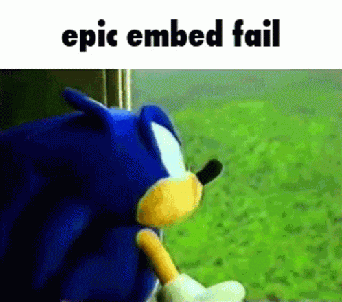 a funny looking stuffed animal on top of the words epic embedded fail