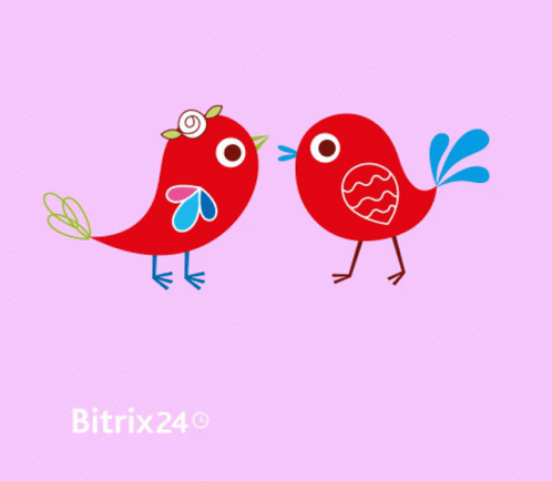 two blue birds standing side by side on a pink background