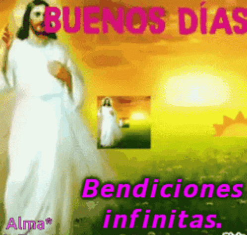 a poster with the caption saying benicioas infinitas, on a background of some images