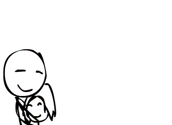 a drawing of an person holding a baby