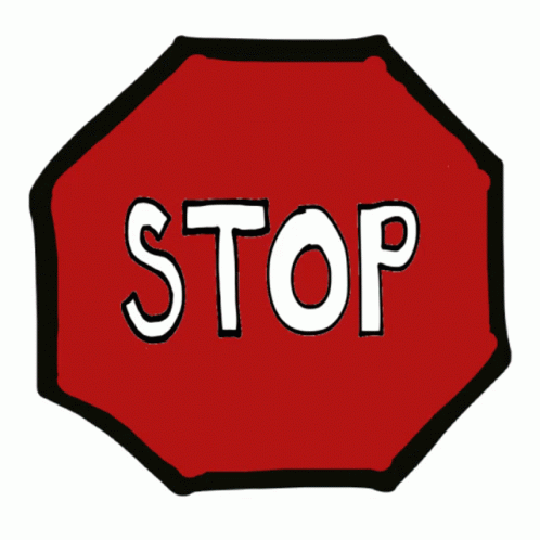 the stop sign is outlined in two tones, black and white
