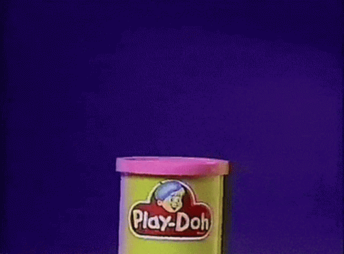 there is a can of play - doh on the floor