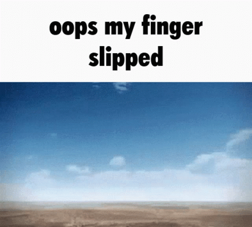 a man sitting on a chair with the words'cofs my finger slipped'in front of him