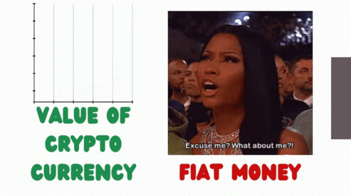 an article about crypt has been updated and shows an image of the woman in front of the text, that reads value of crypt currency