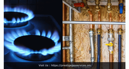 gas pipes in the shape of fire on a stove