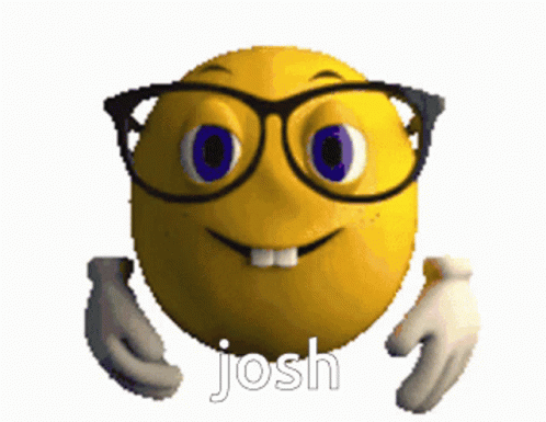 a blue emotictor with glasses giving thumbs up