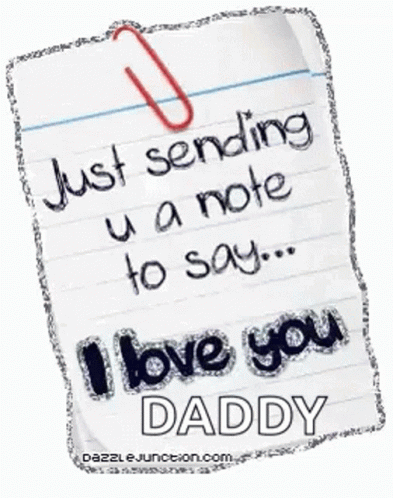 an image of a fathers day greeting with a note