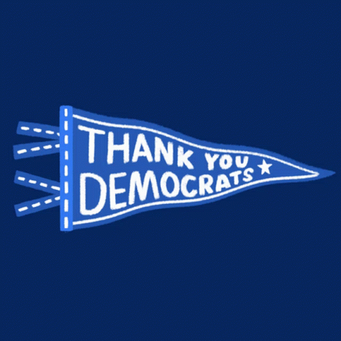 thank you for democracy on a brown background