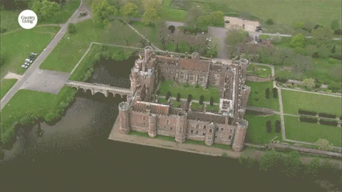 an aerial s of a large castle