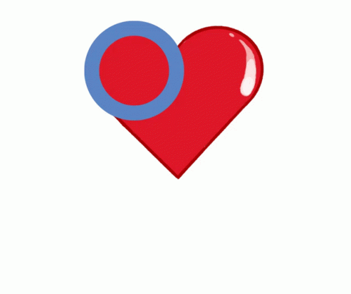 a blue heart with a gold ring on the front