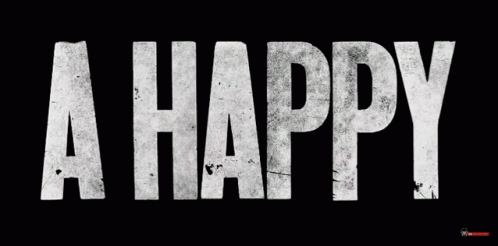 the word'a happy'is shown in white paint