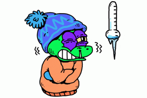 a person with a colorful hat on and a thermometer