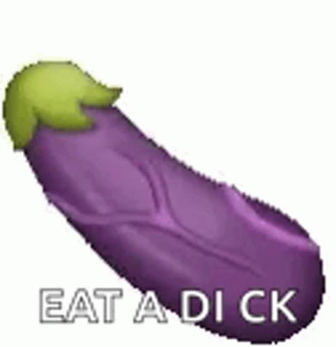 the text eat - a -  in front of an image of a purple cucumber