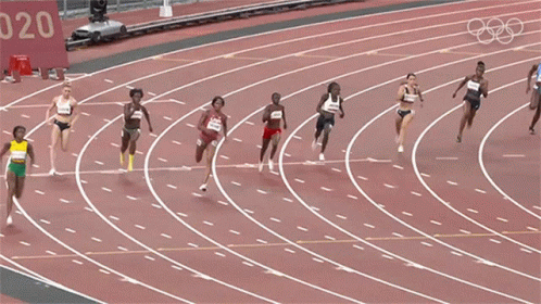 a group of athletes competing in a race