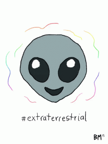 a face with the words extraterrestial on it