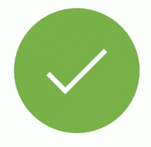 a check mark in a green circle