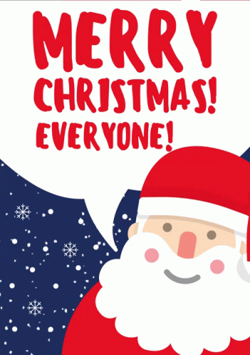 a happy christmas card with santa claus saying merry christmas everyone