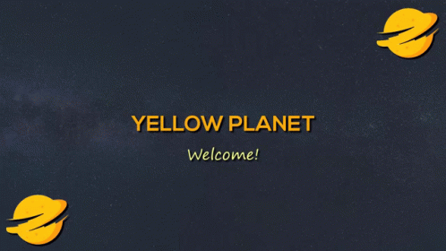 the logo for yellow planet is shown in a frame
