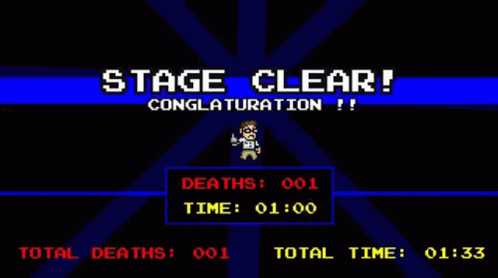 the game title screen showing the death of a character