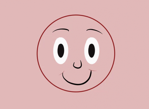 a circular blue emotictive with a smiley face