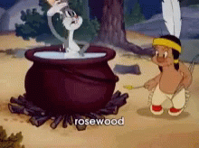 cartoon character sitting next to pot with other characters