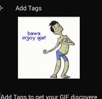 a cartoon avatar with a caption reading add tags