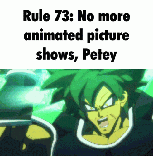 a funny picture with a quote on it that says,'ride 75 no more animated picture shows, petey