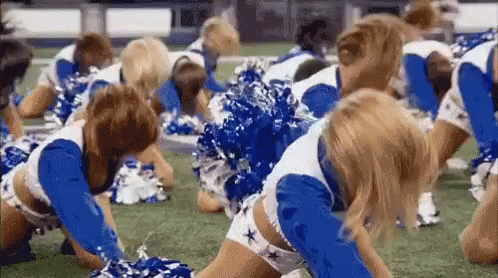 an image of cheerleaders in costumes doing different moves