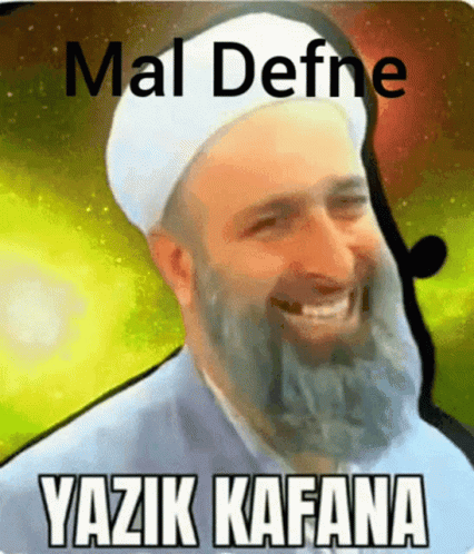 an islamic man with a beard laughing with the caption in english
