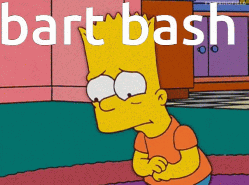 a cartoon simpsons character with a caption that reads bart bash