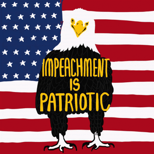 a bald eagle with a blue head and the words impacment is patriotic