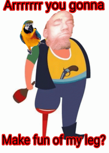 an older man with a blue bird on his shoulder