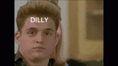 a man has been altered with the words dilly