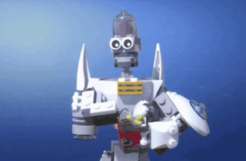 the robot is made out of lego blocks