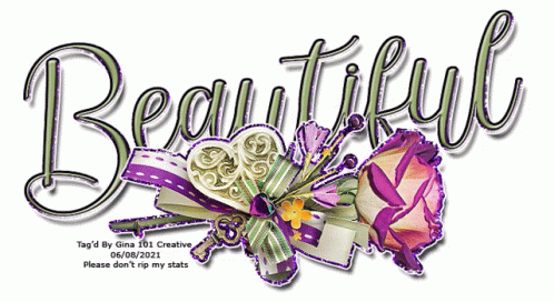 a ribbon has been tied into the word beautiful