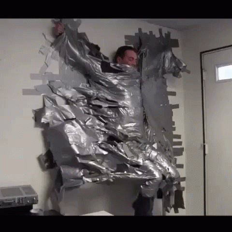 a man is wrapped in foil in the form of a face