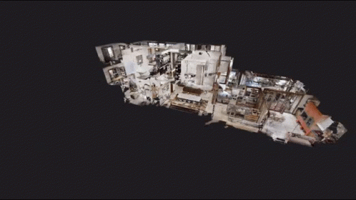 an aerial view of a building made from a computer rendering