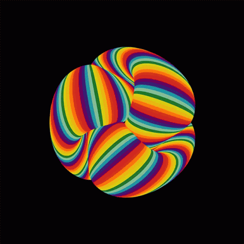 abstract, colorful circular object against a black background