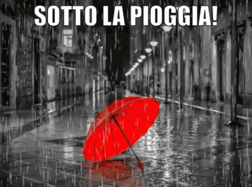 an image of a blue umbrella with the caption, sort of la pooga