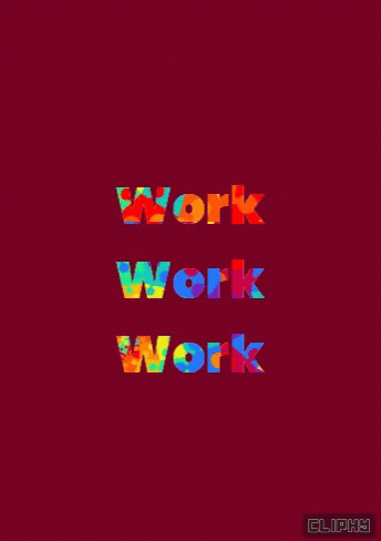 a dark colored background with the words work work and color bars