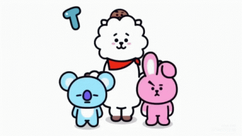 an anime drawing of three bears and a bear