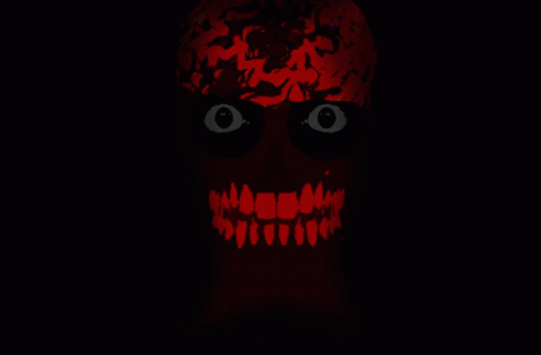 the dark skull is glowing in the dark