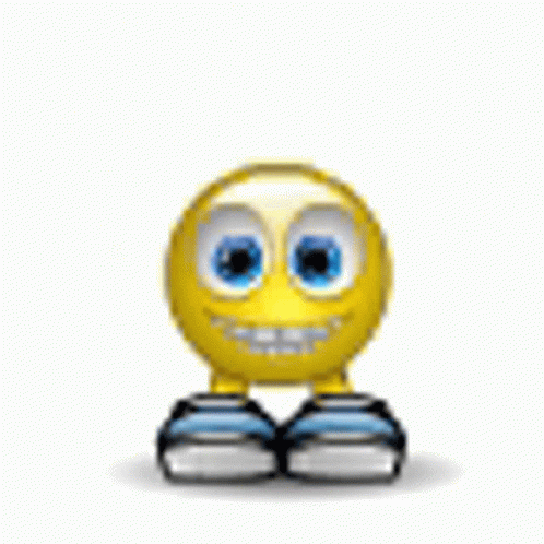 an emotiction picture of a blue cartoon emotictor looking down