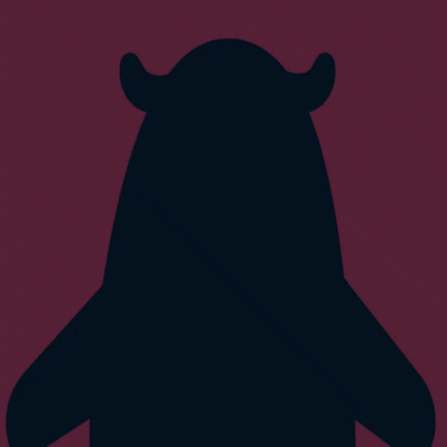 a silhouette of a bear with horns