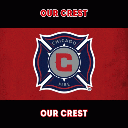 the chicago fire department logo with the chicago letter on it